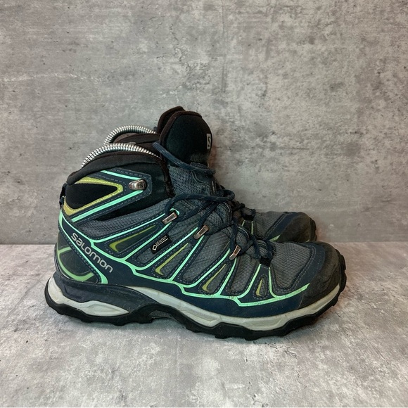Salomon X Ultra Mid 2 GTX Boots 371524 Womens sz 7 - green/black - Goretex - Picture 1 of 8